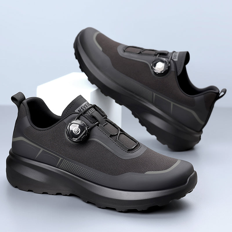 BLACK SNEAKERS WITH A FUTURISTIC DESIGN -KNA