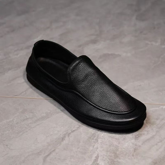 SOFT BLACK LEATHER MOCCASINS-KNA