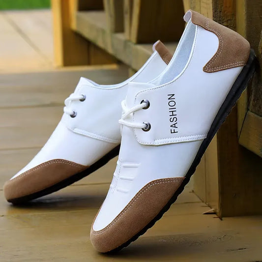 WHITE LEATHER SLIP-ON SHOES 2026-KNA